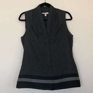 Banana Republic Black Dot Blouse w/ Detail Trim 6